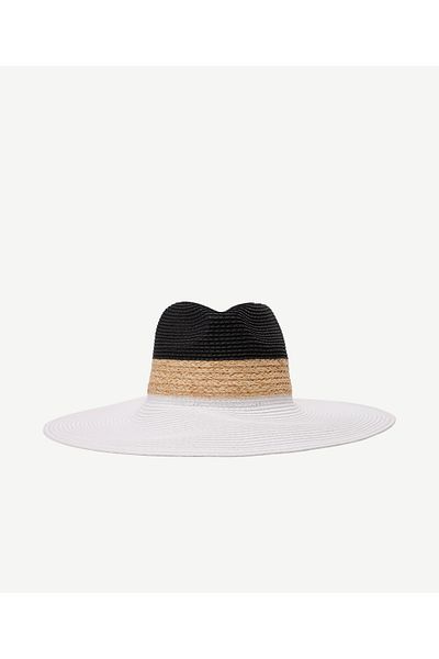 Yargıcı Black and White Straw Hat