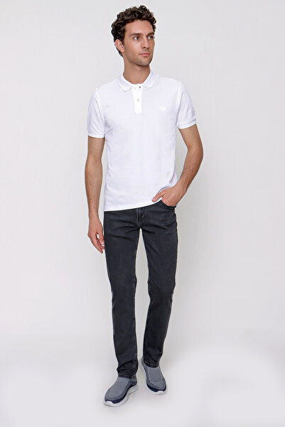 Morven Чоловіча біла базова футболка з коміром-поло Dynamic Fit