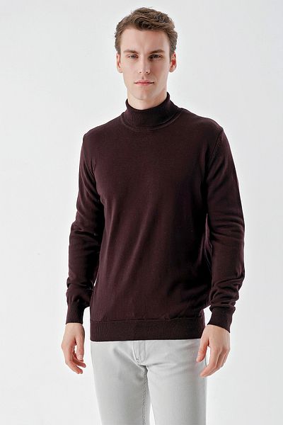 Morven Ανδρικό πλεκτό με μωβ βασικό ζιβάγκο Dynamic Fit Relaxed Cut