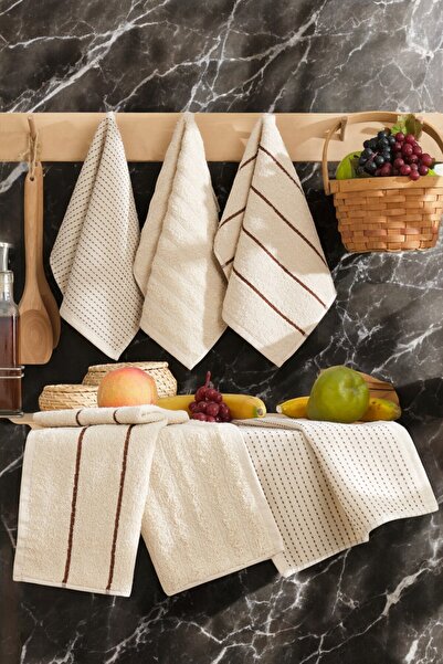 ROKO VİLLA 6'LI  BEJ RENK MUTFAK  HAVLUSU