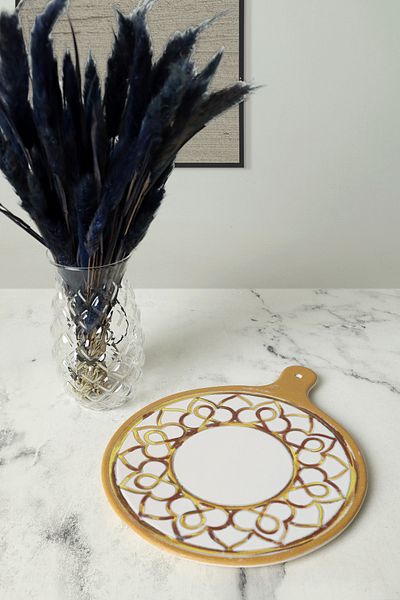 Keramika Worn Gold Cheese Presentation Plate 26 cm 22968