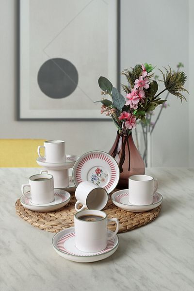 Keramika Rose Line Nordic Coffee Set 12 τεμαχίων για 6 άτομα 22910-12