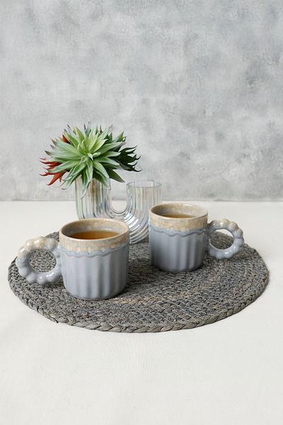 Keramika Shizen Grey Pearl Senta Cană cu Mâner 8 Cm 2 Bucăți 613