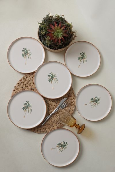 Keramika Farfurie Nordic Tort Palm Bronz 22 Cm 6 Bucăți 22901