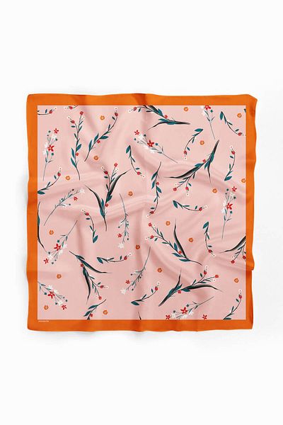 Modabutik Y88 Women's Flow Patterned Bandana 50X50 Powder Dg0170-22 Snz