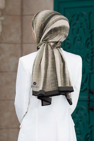 Vissona Γυναικείο σάλι πολυτελείας Medina Silk Beige-4
