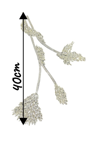 WeddingShopStone Elegant Branch Leaf Pattern Iron-On Rhinestone Dress Applique Ribbon Brooch