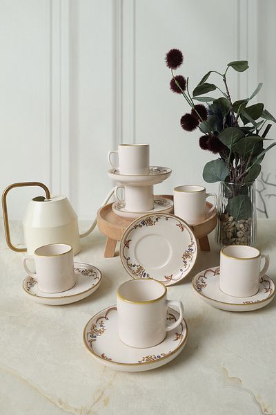 Keramika Σετ καφέ Bronze Bloom Nordic 12 τεμαχίων για 6 άτομα 22928-29