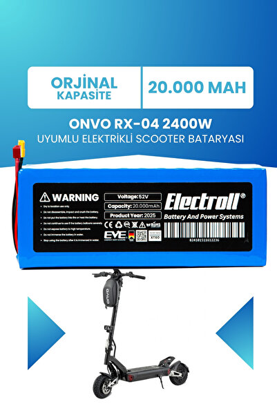 ELECTROLL Onvo Rx-04 2400w 52v 20ah Elektrikli Scooter Bataryası