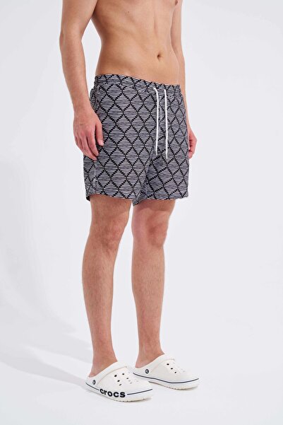 Machinist Geometric Lines Printed - Ανδρικό μαύρο μαγιό