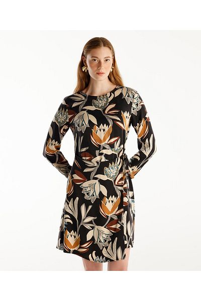 Yargıcı Crew Neck Long Sleeve Short Dress