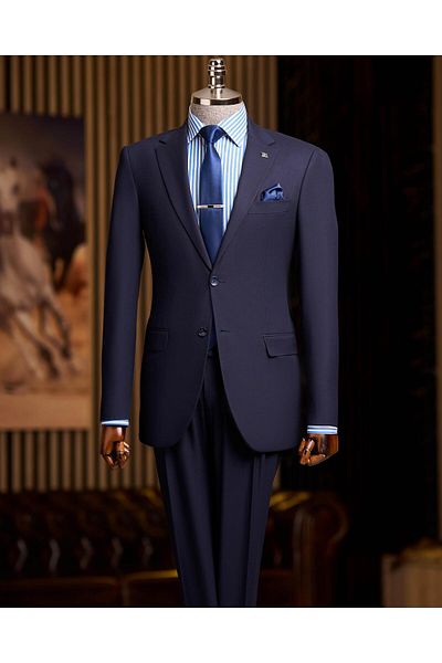 TerziAdemAltun Slim Fit Jacket Pants Suit Dark Blue T13575