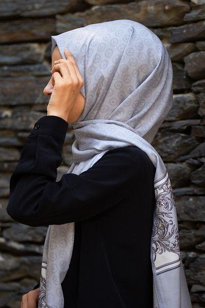 Vissona Γυναικείο Fresh Silk Shawl Grey Cream