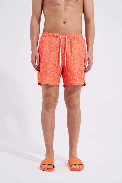 Machinist Orange Men's Swim Shorts - Fishes Printed