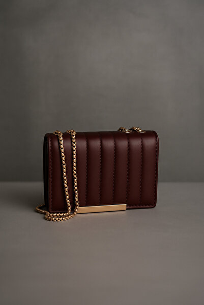 Nova Brown Chain Strap Quilted Bag