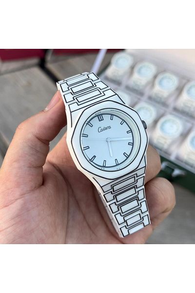 catera Men's watch with white polycarbonate strap