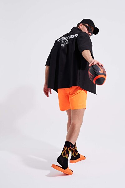 Machinist Men's Orange Basic Sea Shorts