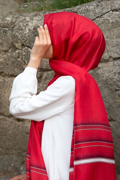 Vissona Γυναικείο Fresh Silk Shawl Claret Red - Cream
