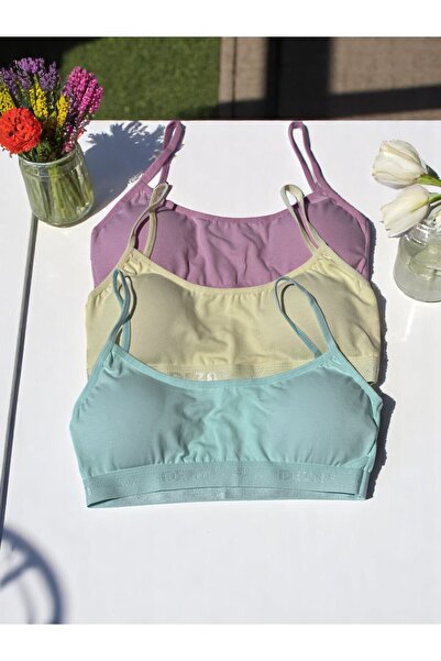 Dondeza Summer 3 Pack Plain Bustier with Rope Straps and Pads