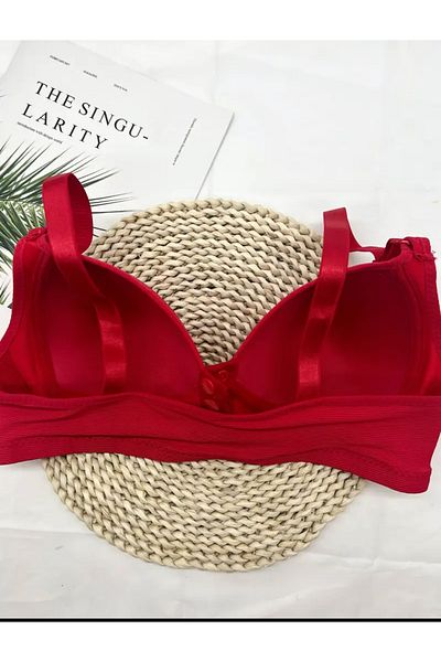 SATTENS Front Button Hollow Unbuttressed Plus Size Bra Soft Comfortable Mold Gathering Bra