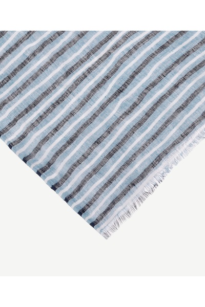 Yargıcı Çizgili Keten Şal