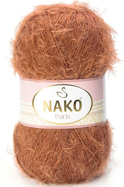 NAKO Paris Soft Furry Hand Knitting Μαλλί χωρίς νήματα 5520 Κανέλα