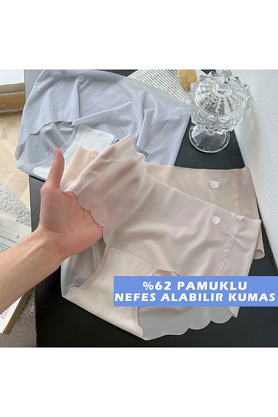 Beauty Collection 4 Pack Ice Silk Aurapurest Panties Ultra Light Thin Breathable No Trace 62% Cotton