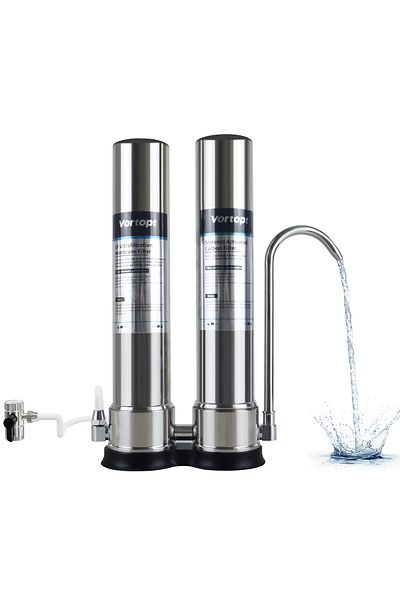 Koopsio F9 Water Filter, 5-Stage Ultrafiltration, Stainless Steel Housing, Universal Installation