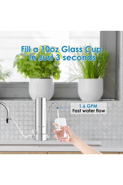 Koopsio F7 Ultrafiltration Water Filter, 5 Stages, 304 Stainless Steel, Removes Chlorine, Sediment and Heavy Metals