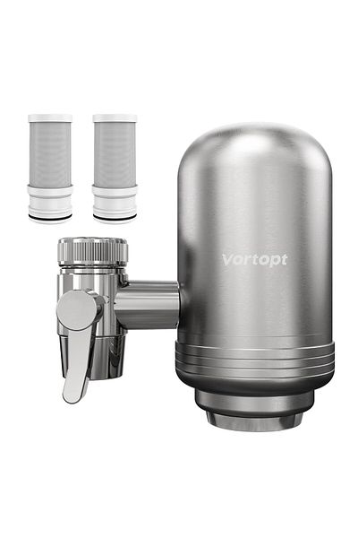 Koopsio T2 Water Filter, Direct Mount On Faucet, 304 Stainless Steel, Advanced 5-Stage Filtration