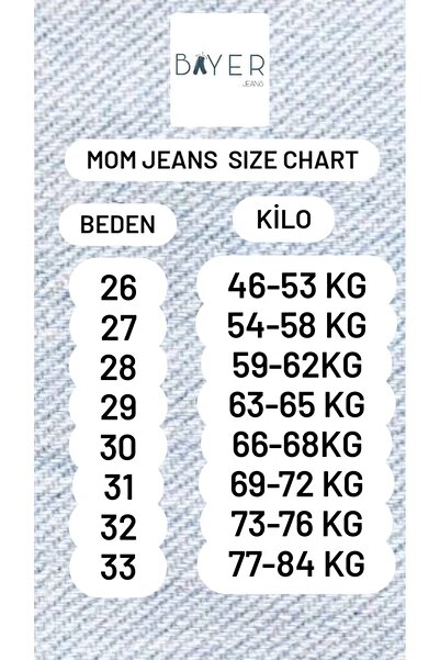 JILLY Tanya Yüksek Bel Mavi Mom Jean Rahat Likralı Dayanıklı Kot