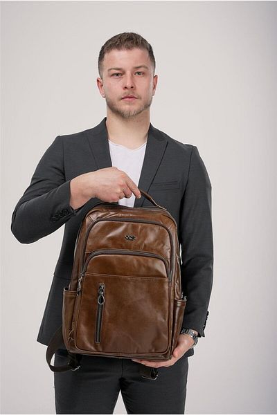 ÇÇS 31625 Genuine Leather Backpack