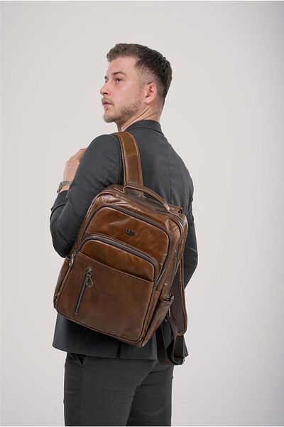 ÇÇS 31625 Genuine Leather Backpack