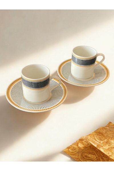 RGS HOMELİFE Spotted 12 Piece Porcelain Cup Set for 6 People