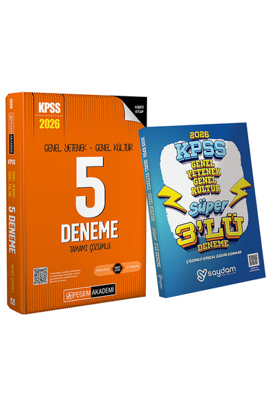 Pegem Akademi Yayıncılık 2026 GYGK KPSS Tamamı Çözümlü 5 Deneme-Deneme Hediyeli