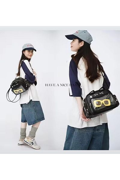 synshop Hello Kitty Cinnamoroll Backpack Shoulder Handbag with Cat Ears Korean Y2K Luxury Leather Women Teenage Girls Children