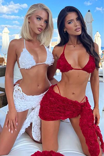 Bikini Mayokini Dünyası Pina Rose Brazilian Bikini Set - Red