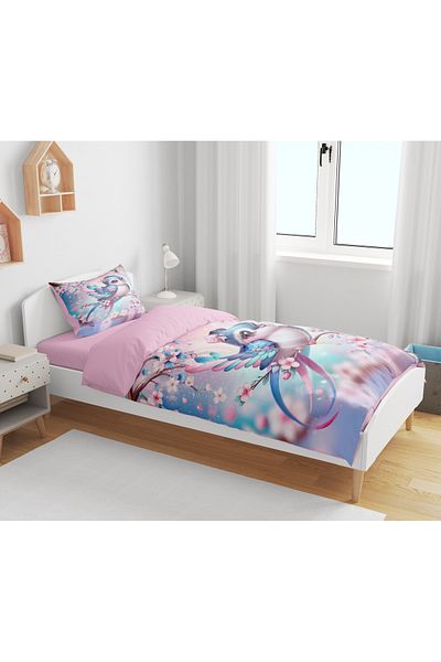 Erays Home Cute Bird 3D Digital Printed Single Duvet Cover Set Without Sheets