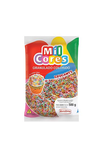 MAVALERIO MIL CORES Rainbow Hard Sprinkles – 500g