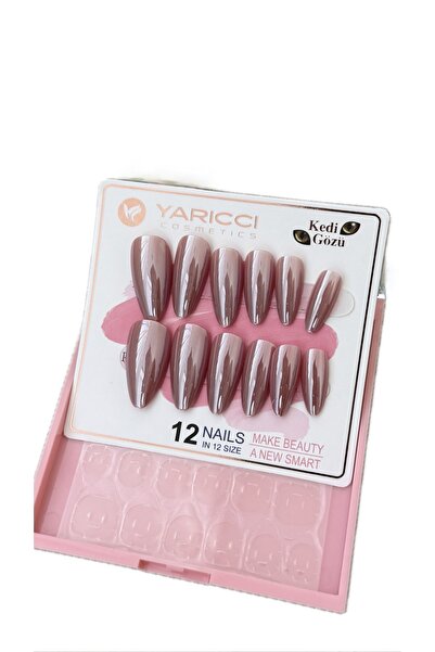 sulyra İnci Tozu Yansımalı 12’li Güçlü Yapışkanlı Takma Tırnak