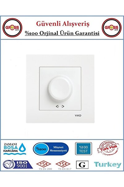 VİKO Karre Dimmer 600W - Çerçeve Dahil - Beyaz - Orjinal Ürün