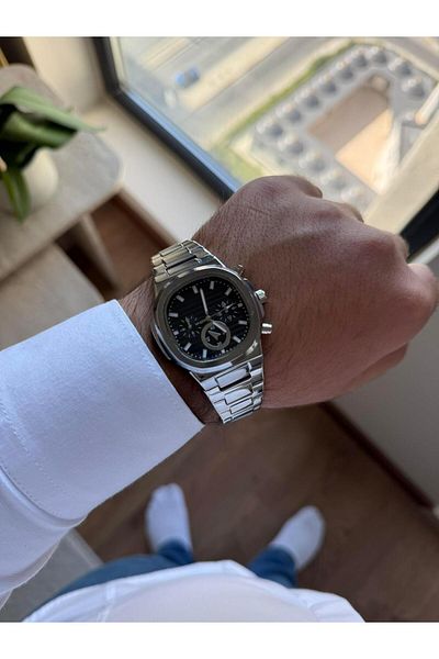 RoseandRoses Lustrie Original Model Men's Watch Silver (Black Dial)
