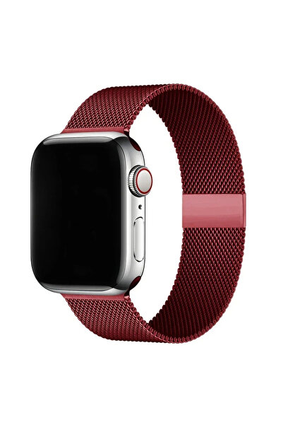 Apple Watch 3 4 5 6 7 8 9 10 Se İçin 38 40 41 mm Paslanmaz Metal Hasır Örgü Kordon