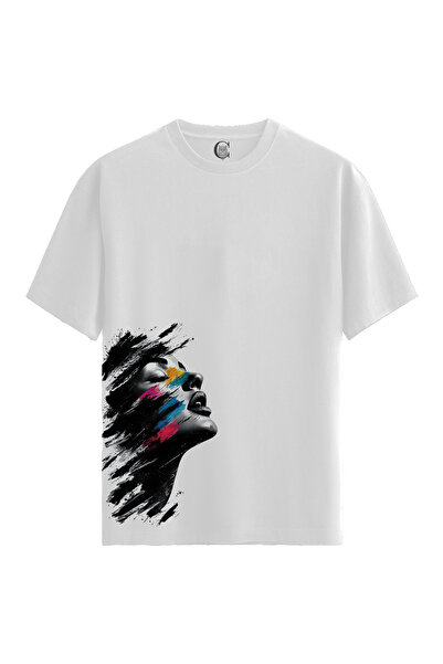 Color Luxe Women/Unisex White 100% Cotton Relaxed Fit Crew Neck Light Custom ...