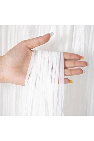 DÜVENCİ TİCARET PÜSKÜLLÜ PARLAK BEYAZ MASA ETEĞİ KULLANAT 70X300 CM