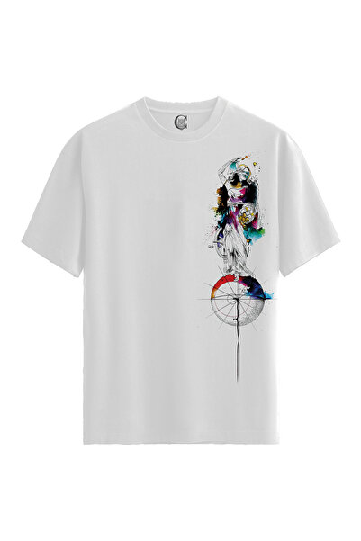 Color Luxe Men/Unisex White 100% Cotton Relaxed Fit Crew Neck Breathe Custom ...