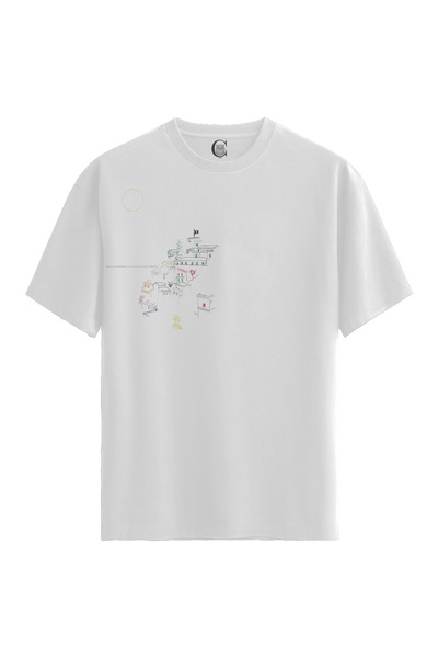 Color Luxe Men/Unisex White 100% Cotton Relaxed Fit Crew Neck Soul Custom Pri...