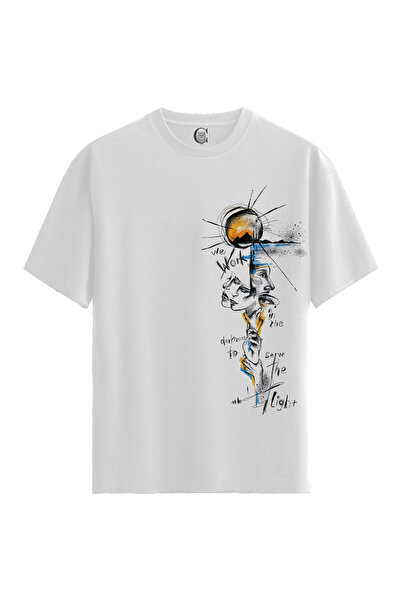 Color Luxe Women/Unisex White 100% Cotton Relaxed Fit Crew Neck Motion Custom...
