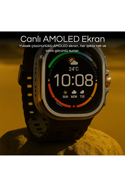 teknowirelessshop Watch HK28 Ultra -Amoled Ekran 2 kordon -47mm