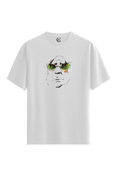 Color Luxe Men'S/Unisex White 100% Cotton Relaxed Fit Crew Neck Wander Custom...